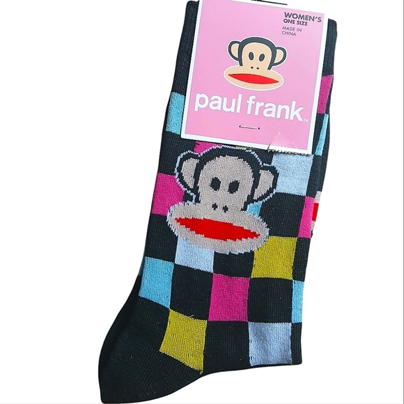 Paul Frank Socks Colorful Checkered Socks Pop Cartoon California Artist - Picture 1 of 7